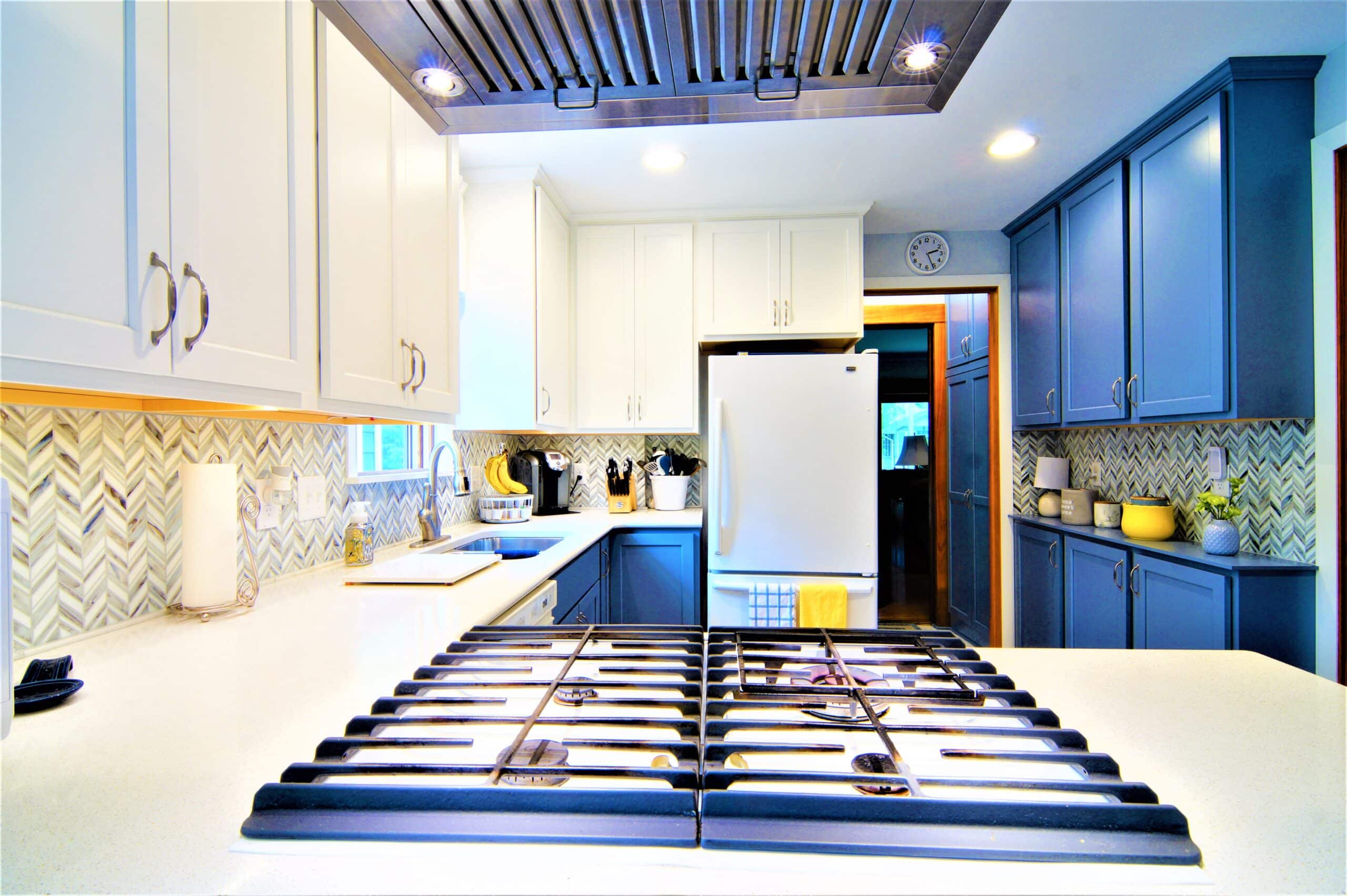 blue kitchen cabinets