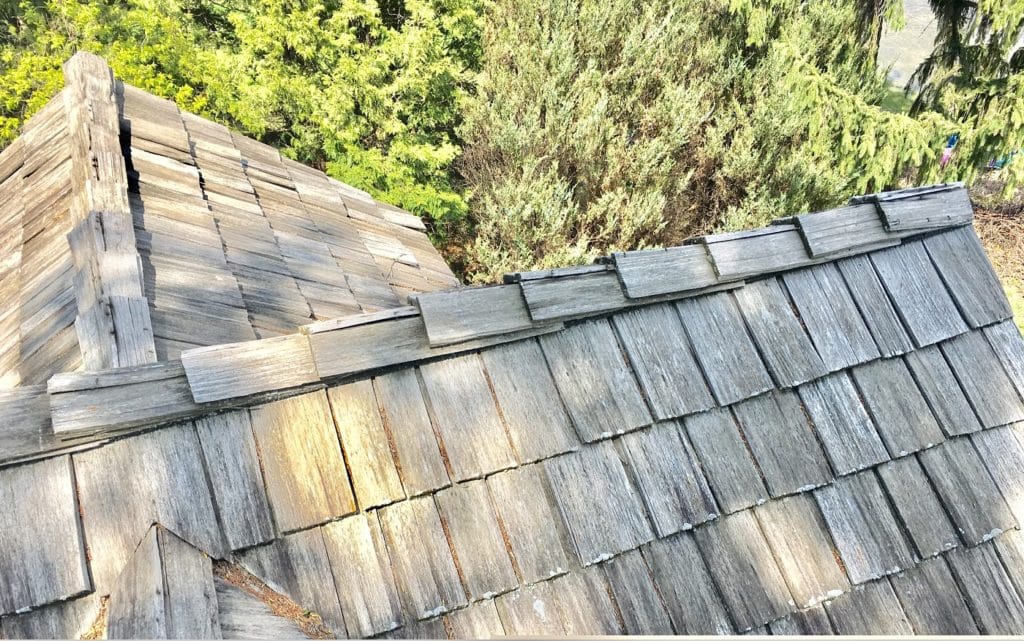 cedar shake before metal roof