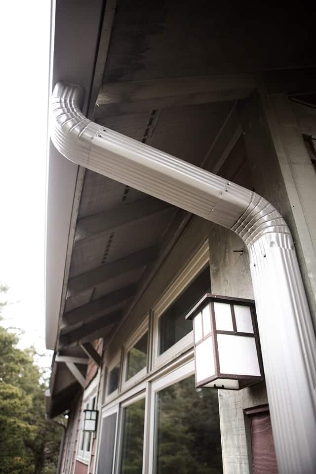 downspout on seamless gutters in minnesota