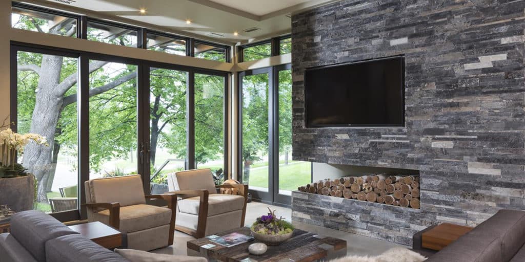 modern rustic living room