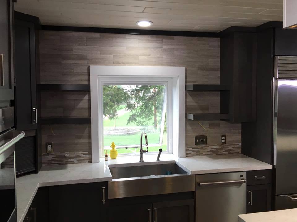 Garden window installed above a kitchen sink