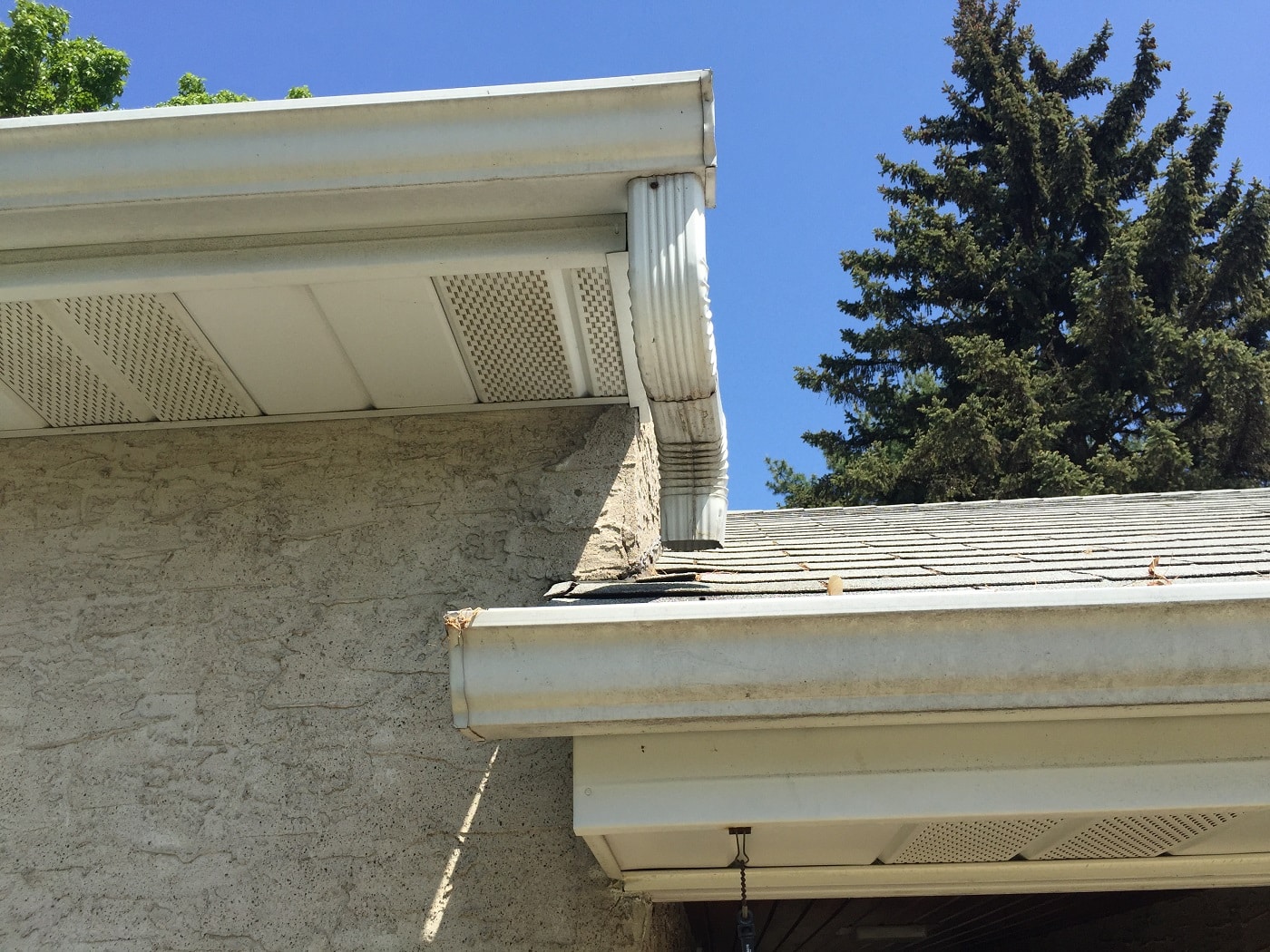 old gutters and downspouts