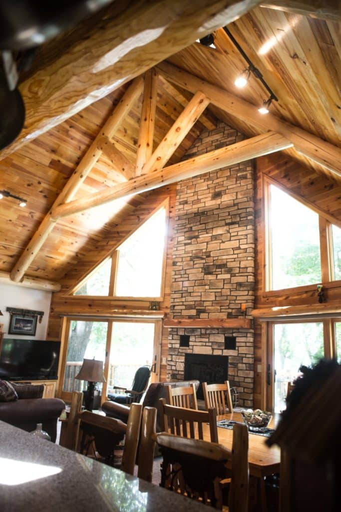 rustic fireplace
