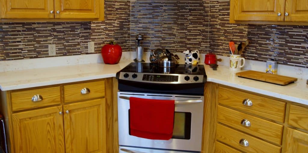 Wood kitchen cabinets