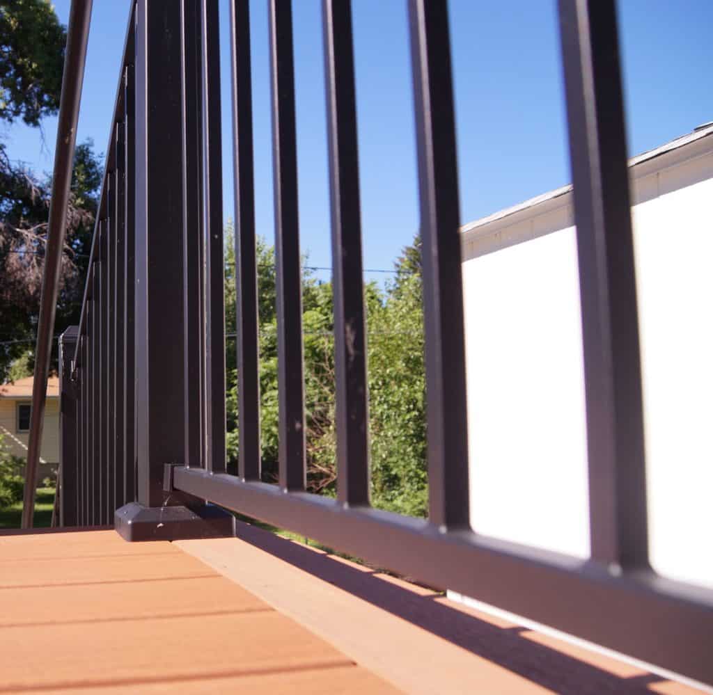 Metal deck railing