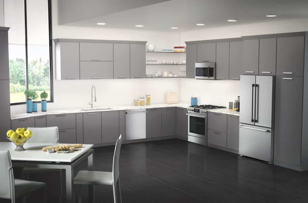 Gray kitchen cabinets