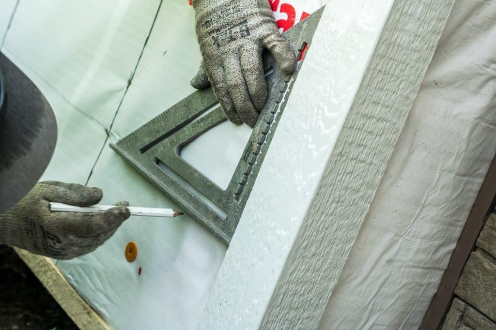 Siding installation.