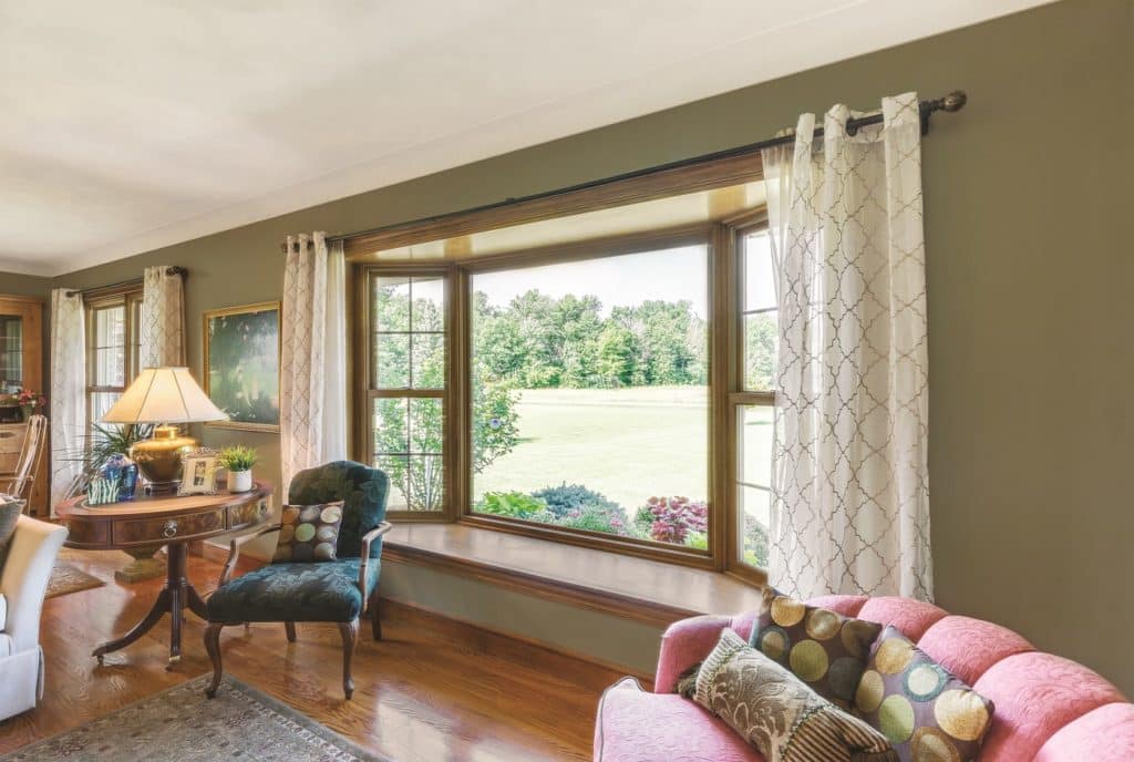 Bay window in a living room