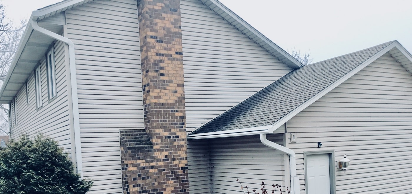 Bloomington home with newly installed LeafGuard gutters