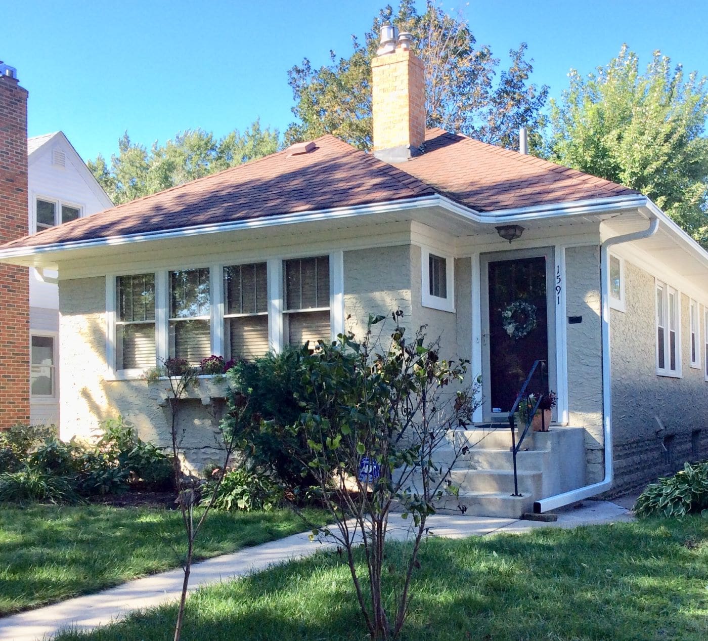 newly installed LeafGuard Gutters on St Paul home