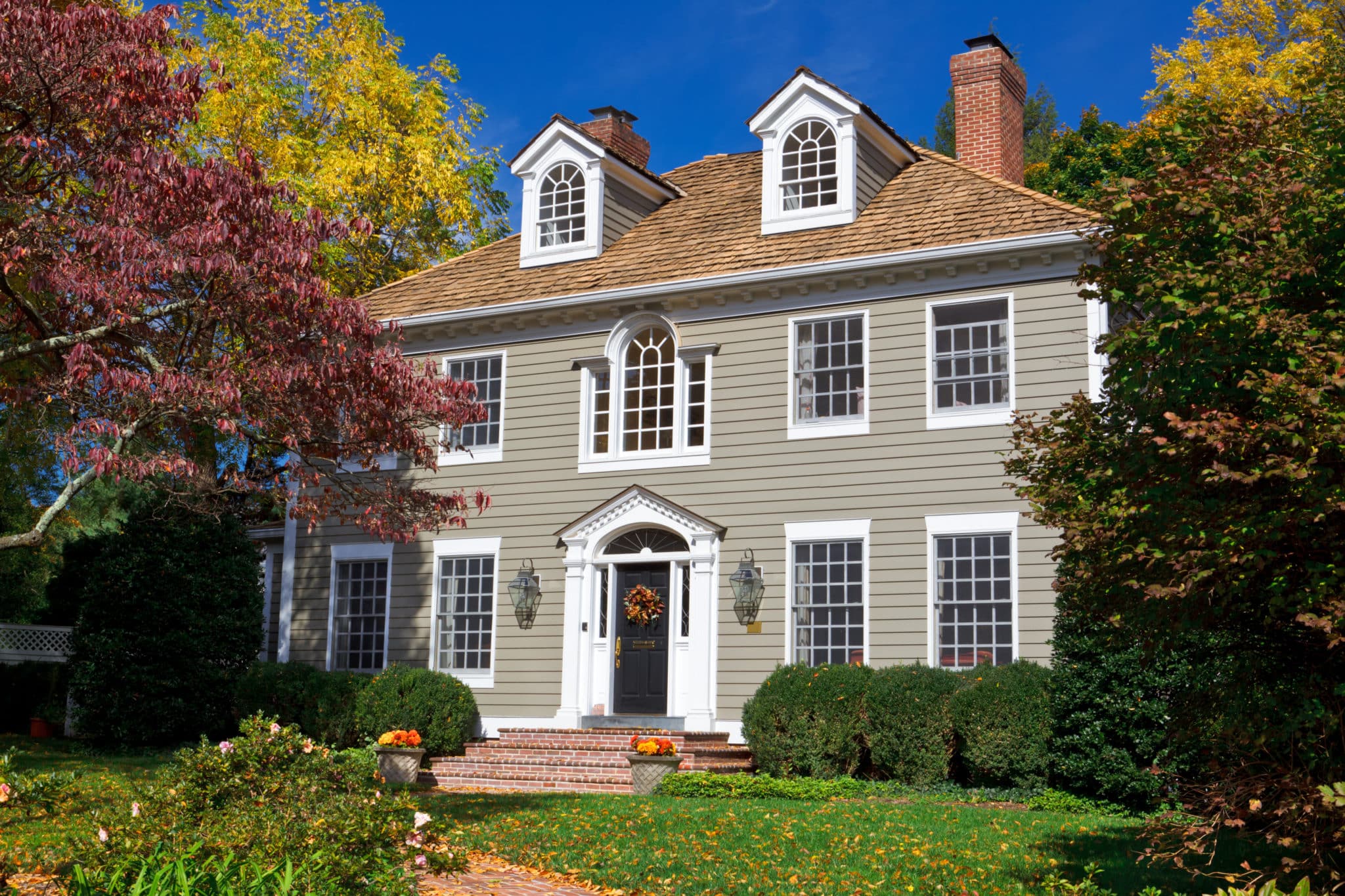 Minneapolis home with chimneys of the roof