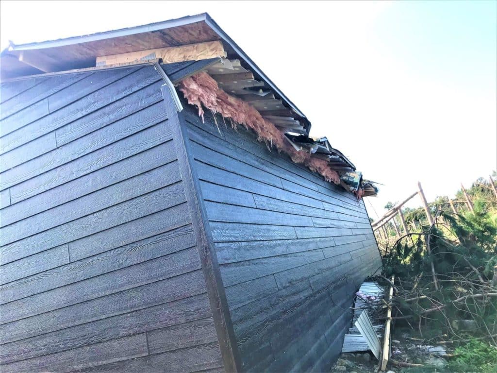 cabin storm damage