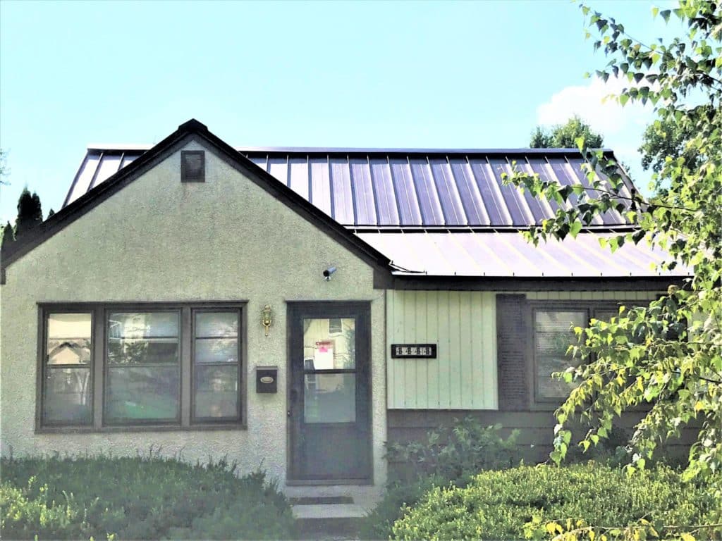 Metal roofing on a story-and-a-half home.