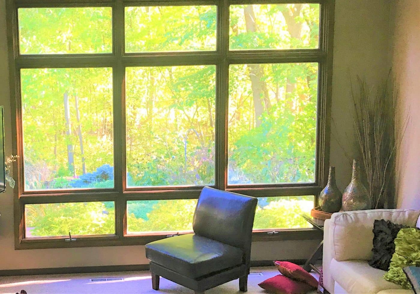 Roseville home before living room window replacement