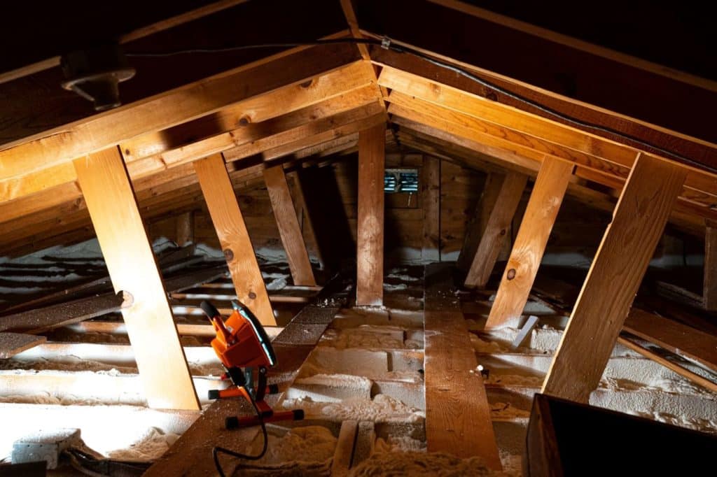 Attic with new insulation