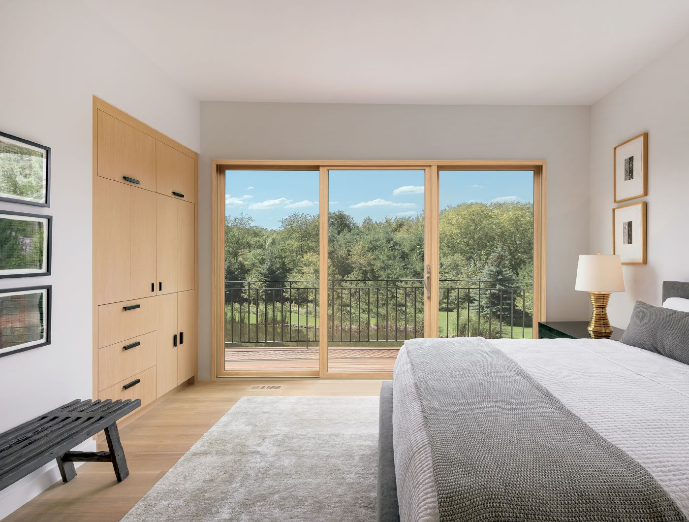 Marvin patio sliding door in bedroom