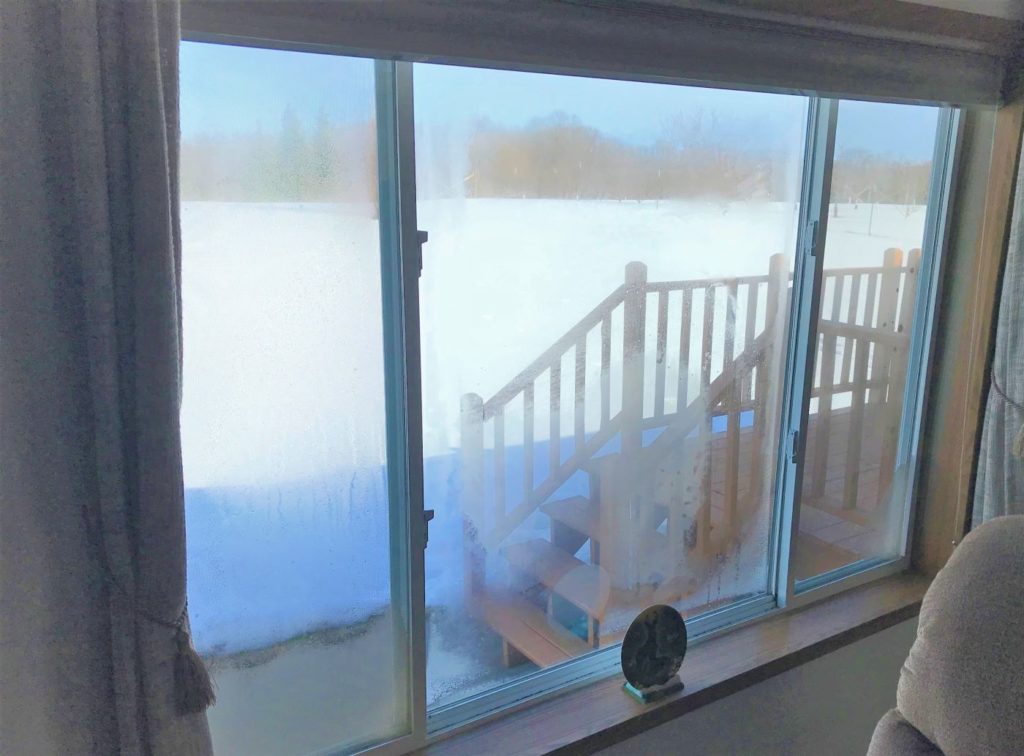 Windows with fog and condensation
