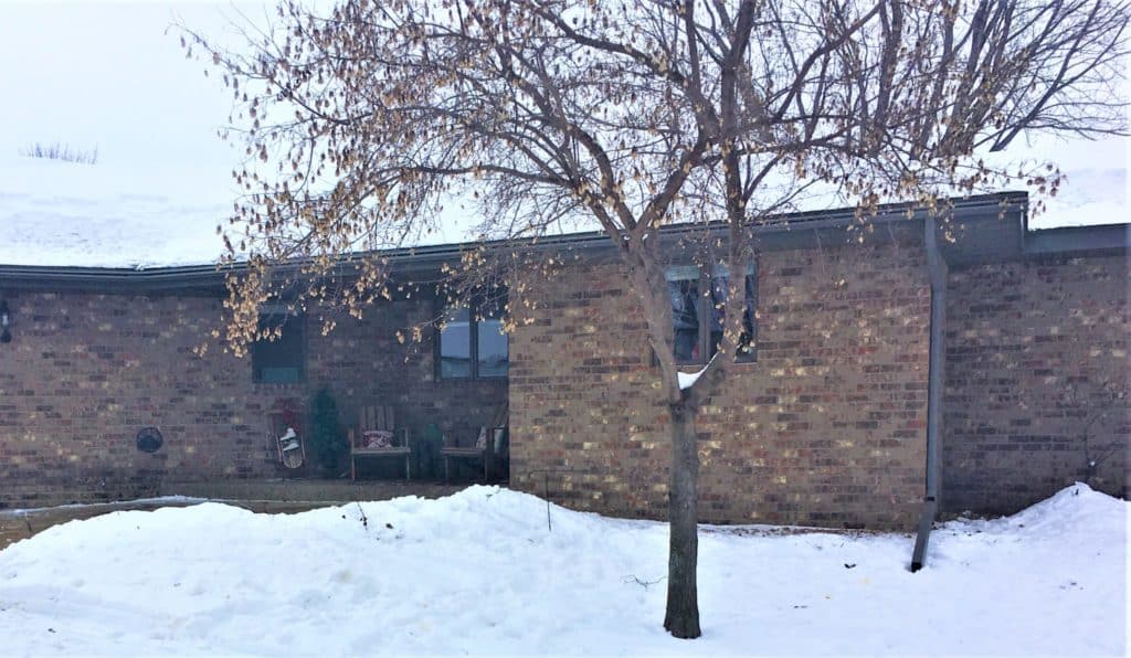 Brick house in the winter