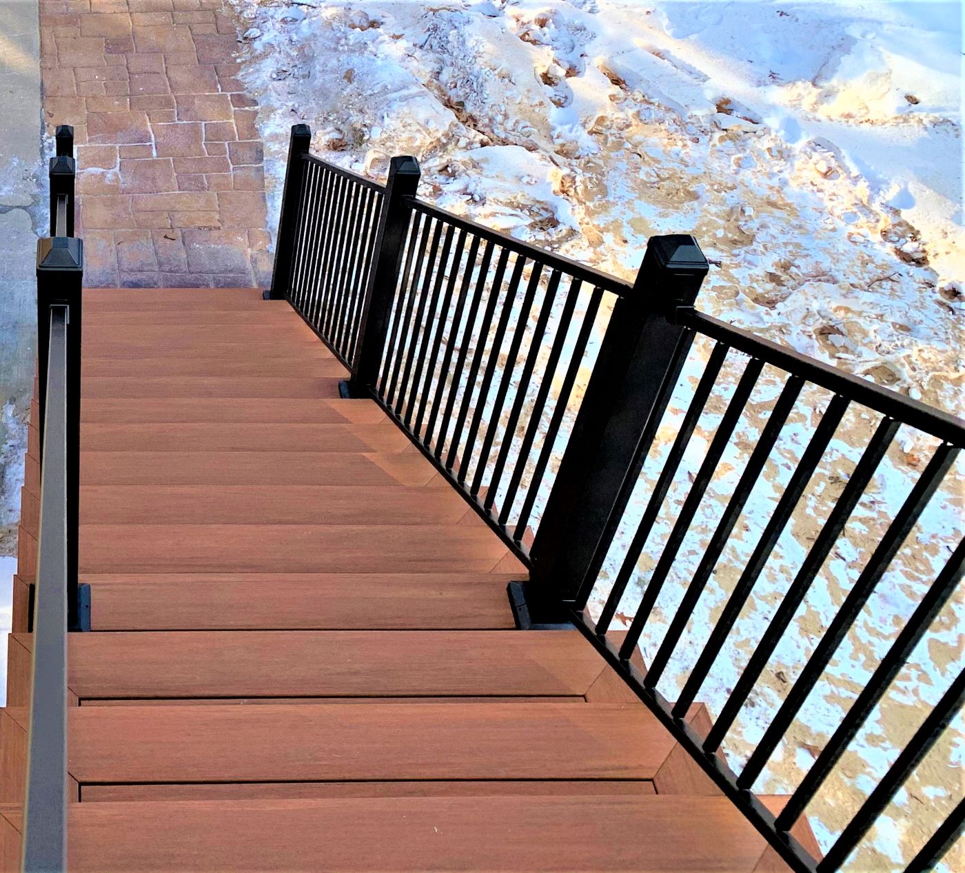 Twin Cities deck in winter
