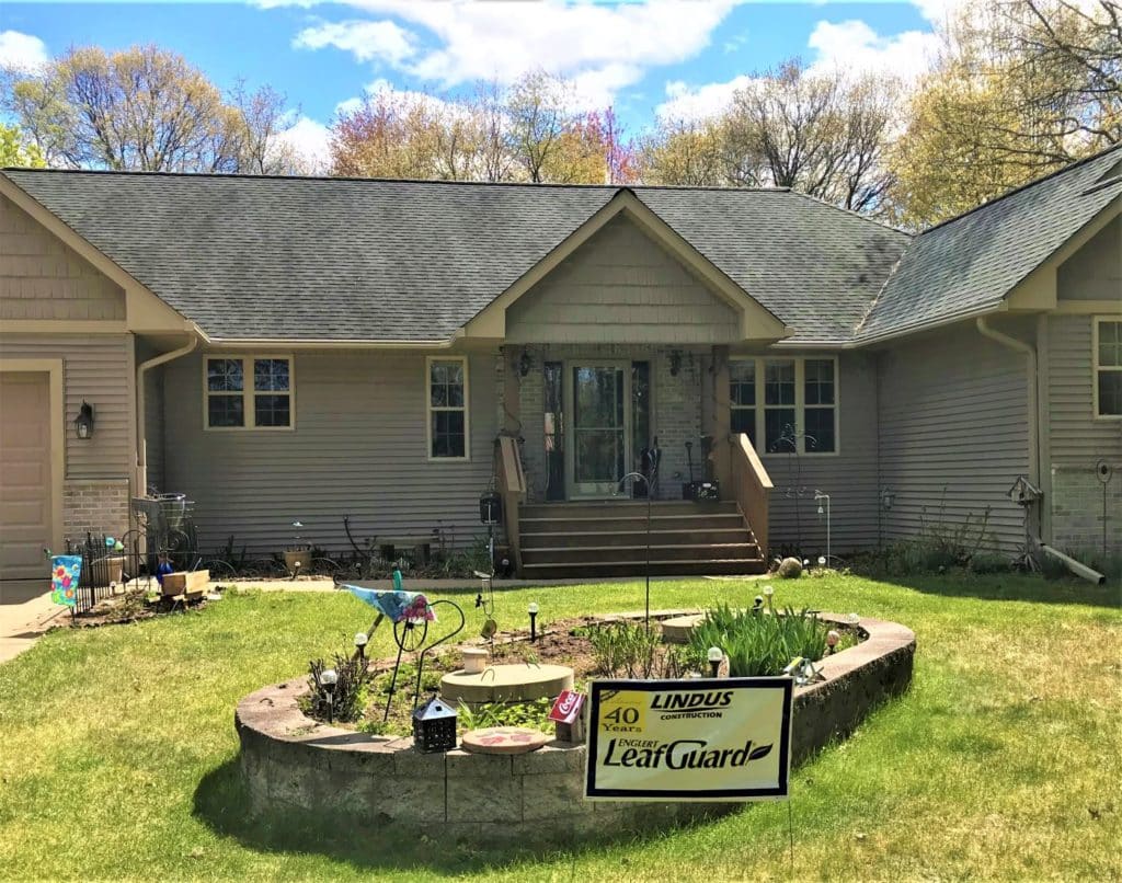 Gutter installation project by Lindus Construction.