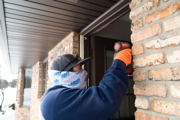 ProVia Door Installation on a Brick Home.