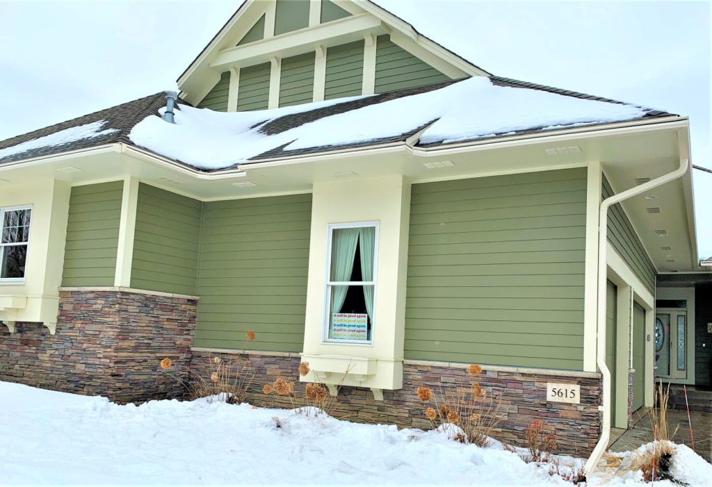 winter house with LeafGuard