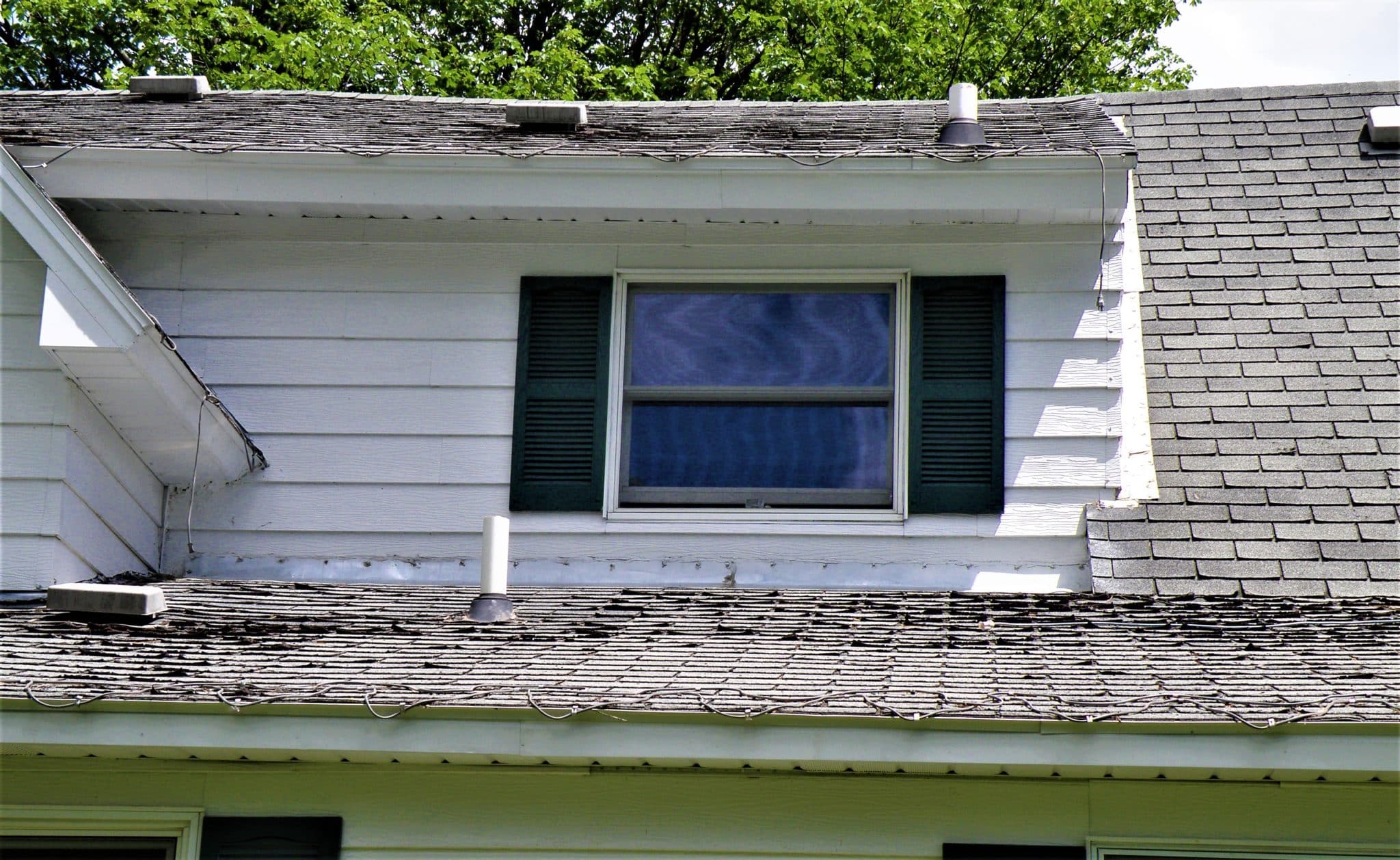 bad roof on Dresser, WI home