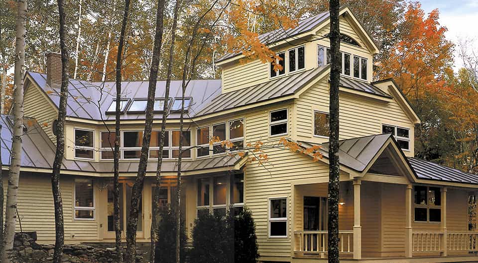 Picture of a house with Englert metal roofing.